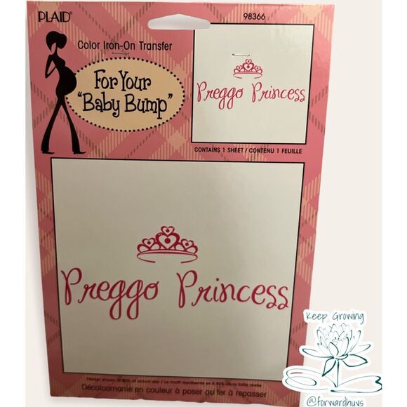 “Preggo Princess” Iron On Transfer For Your Baby Bump - Picture 1 of 6